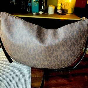 Brown Michael Kors, unique shape bag